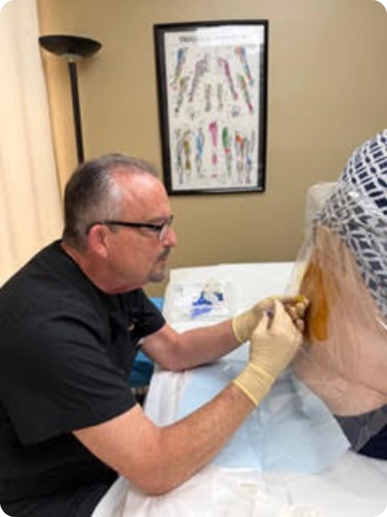 Dr. Ron Hunt ensures surgical precision for targeted Regenerative Protein Array (RPA) injections in Southwest Florida.